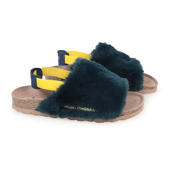 Bobo Choses Faux Fur Sandals Midnight Blue - Picture 4 of 16